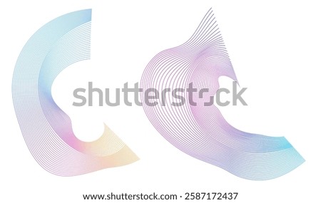 Waves Design for Spa, Yoga, Relaxation, Wellness, Organic for Web-design, Banner, Brochure. Icon, Logo, and Background made of Circular Dots, Lines, and Spirals. Holyday Patterns Vector Illustration