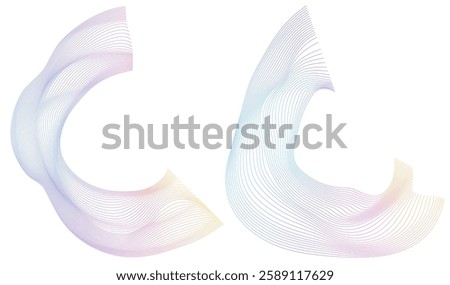 Waves Design for Spa, Yoga, Relaxation, Wellness, Organic for Web-design, Banner, Brochure. Icon, Logo, and Background made of Circular Dots, Lines, and Spirals. Holyday Patterns