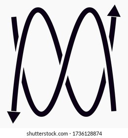 Las olas. Diagrama. Ondas sonoras. El gráfico matemático. Ilustración del desarrollo empresarial. Resumen del signo estratégico comercial. Icono del vector.