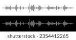 Waves of the Digital Equalizer Isolated on Black and White Backgrounds. Digital Sound EQ Vector Illustration. Voice Assistant Soundwave. AI Assistant Voice Generation or Recognition Concept.
