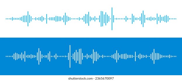 Waves of the Digital Equalizer Isolated on Black and White Backgrounds. Digital Sound EQ Vector Illustration. Voice Assistant Soundwave. AI Assistant Voice Generation or Recognition Concept.