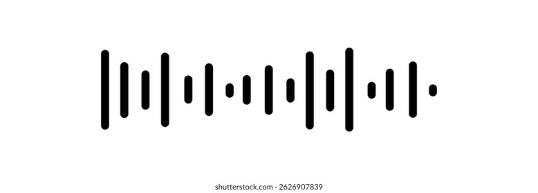 Ondas do equalizador digital isoladas em fundos pretos e brancos. Ilustração de vetor de som digital EQ. Assistente de voz Soundwave. Geração de voz do assistente de IA ou conceito de reconhecimento.