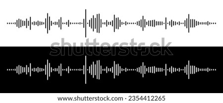 Waves of the Digital Equalizer Isolated on Black and White Backgrounds. Digital Sound EQ Vector Illustration. Voice Assistant Soundwave. AI Assistant Voice Generation or Recognition Concept.