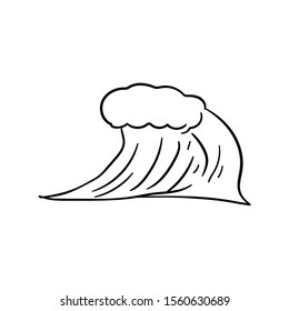 waves doodle icon vector hand drawing 