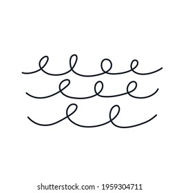 Waves doodle logo icon sign Hand drawn ink sketch symbol Scribble sea ocean emblem Cartoon children's style design Fashion print clothes apparel greeting invitation card cover flyer poster banner