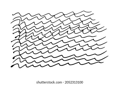 ondea el estilo de doodle. líneas onduladas dibujadas con mano descuidada - ilustración vectorial sobre fondo blanco