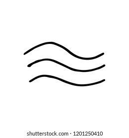 waves drawing icon. sketch isolated object.
