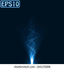 waves from energy core (blue colored,turbulent waves version)