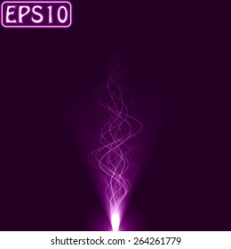 waves from energy core (violet colored,turbulenced waves  version)