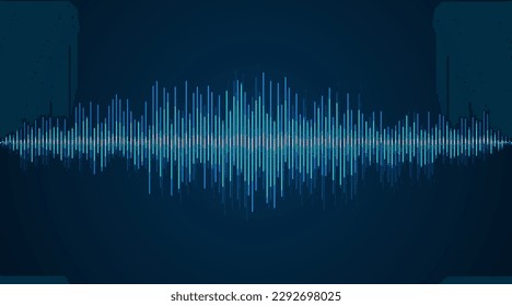 Waves of the equalizer. Audio wave talking. Voice speaking music sound line levels. Podcasting