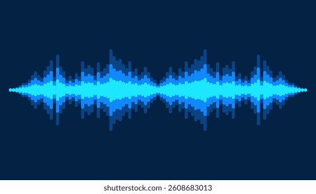 Waves of the equalizer. Audio wave talking. Voice speaking music sound line levels. Podcasting