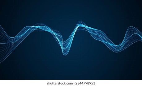 Ondas del ecualizador en el fondo azul