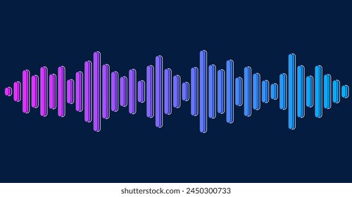 Waves of the equalizer on blue backgroun