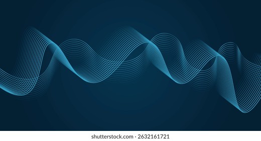 Ondas del ecualizador sobre fondo azul