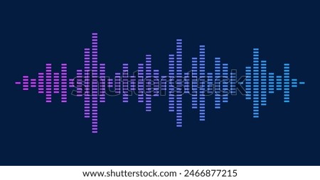 Waves of the equalizer on purple background