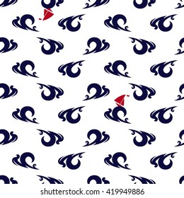 Waves fashion pattern. Sea texture. Seamless.