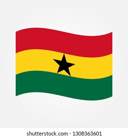 waves Flag of Ghana vector illustration