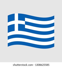 waves Flag of Greece vector illustration