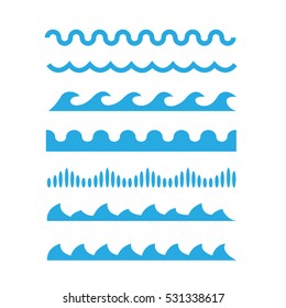 Waves Flat Design Vector Stock Vector (Royalty Free) 531338617 ...