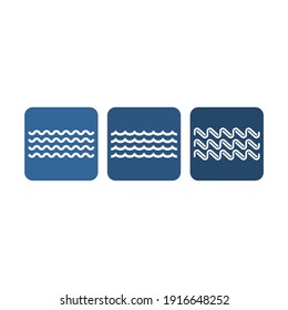 Waves flat vector icons. Water flat vector signs