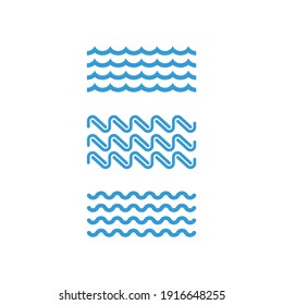 Waves flat vector icons. Water flat vector signs