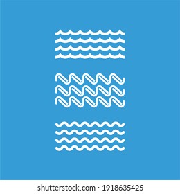 Waves flat vector icons. Water flat vector signs