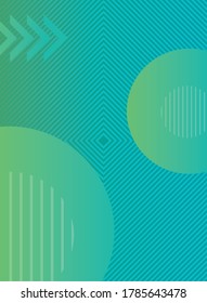 waves and forms green background vector illustration design