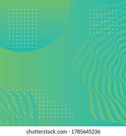 waves and forms green background vector illustration design