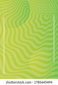 waves and forms green background vector illustration design