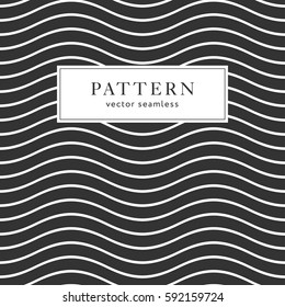 Waves geometric seamless pattern. Simple black and white background design. Template for prints, wrapping paper, fabrics, covers, flyers, banners, posters and placards, EPS10 vector illustration.