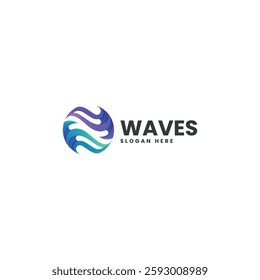 Waves Gradient Colorful Logo Template