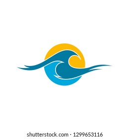 waves graphic logo template. isolated on white background.