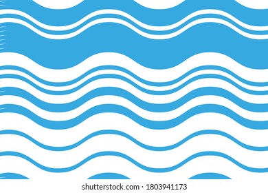 The waves. Graphic pattern with blue waves drawn. Vector illustration