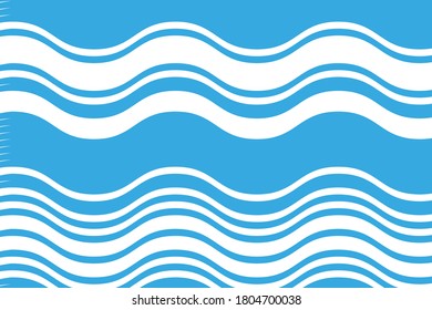 The waves. Graphic pattern with blue waves drawn. Vector illustration