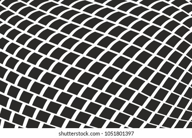 waves halftone squares gradient monochrome vector background. Wavy geometric texture. Wallpaper design concept. for web and print