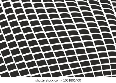 waves halftone squares gradient monochrome vector background. Wavy geometric texture. Wallpaper design concept. for web and print