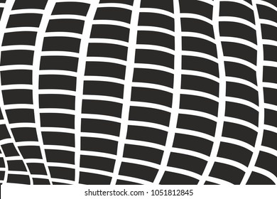 waves halftone squares gradient monochrome vector background. Wavy geometric texture. Wallpaper design concept. for web and print