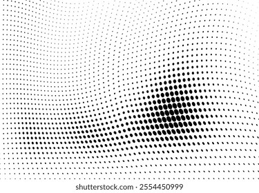 Waves of halftone texture in black and white