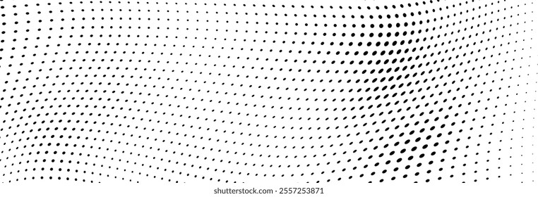Waves of halftone texture in black and white