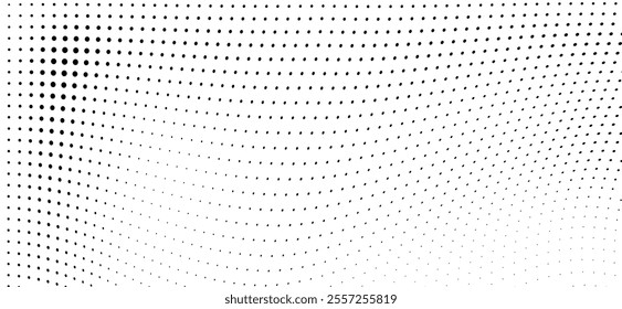 Waves of halftone texture in black and white