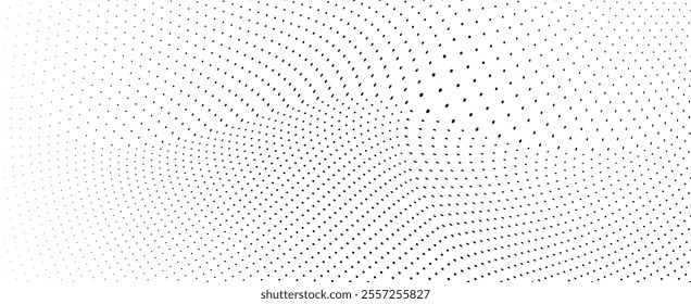 Waves of halftone texture in black and white
