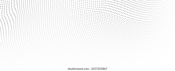 Waves of halftone texture in black and white