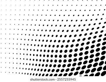 Waves of halftone texture in black and white