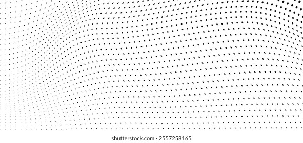 Waves of halftone texture in black and white