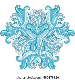 Waves. Hand drawing. Ornament. Beautiful item. Texture. For your design.