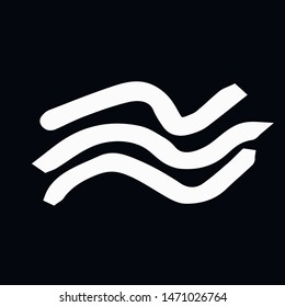 Waves hand drawn icon, modern minimal flat design style. Wave thin line symbol, vector illustration