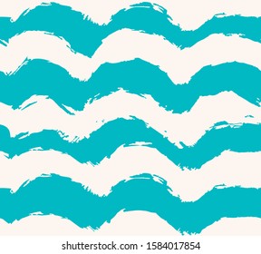 Waves hand drawn pattern seamless. Abstract modern trendy background. vector texture 