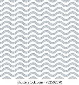 waves hand drawn seamless vector pattern