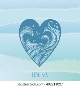 waves in heart, sea