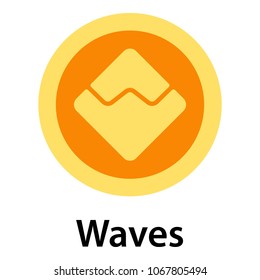 Waves icon. Flat illustration of waves vector icon for web